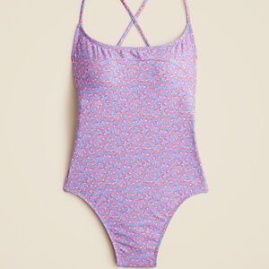 J. Crew Floral One Piece Swimsuit - Purple and Pink